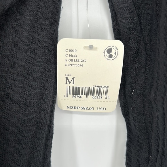 Free People Women's Juicy Long Sleeve Cowl Neck Split Back Top Black Medium NWT - Picture 5 of 5